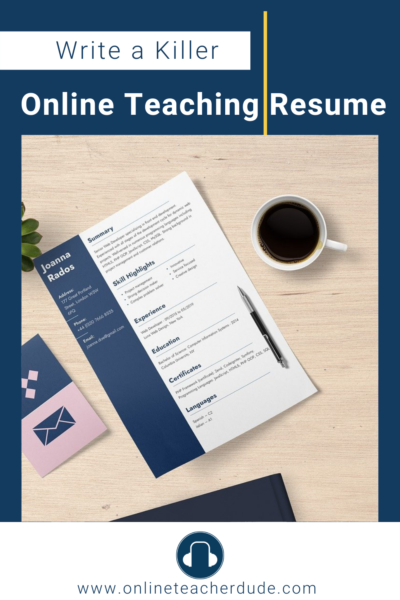 online teaching resume