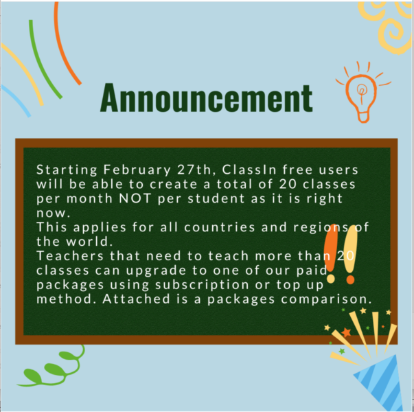 classin pricing announcement